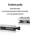 High Precision Right Angle Vise With Rock Solid Grip Quenched Steel Manual Flat Nose Pliers with detachable handle for clamping.