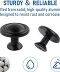 15 Pack Cabinet Knobs Set 1 1 Quarter Inch Matte Black Round Drawer Knobs Built Tough Aluminum Hardware For Kitchen Cabinets Rust Resistant Modern Minimalist Pulls