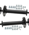 Heavy Duty Rear Differential Axle Kit 43.3 Inch With 6T Spline Drive, 25mm Shaft, 110mm Wheel Hubs And 4 Bolt Flange, bolts visible