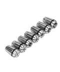 Must-Have 7Pcs Spring Collet Set For ER Tool Holders, durable spring steel milling collets in 1.0mm to 7.0mm sizes.