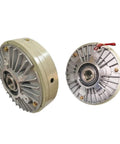 PB-12B2 Hollow Powder Brake Clutch System 12Nm 24V with smooth start stop in durable hollow design for conveyors shown in two views