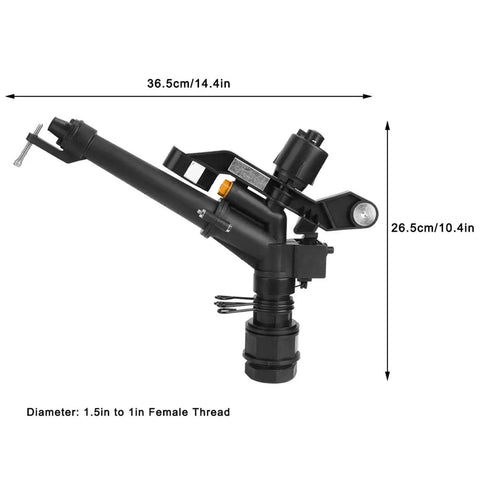 360 Degree Adjustable Sprinkler Arm For Lawn And Garden With Long Range Watering From One And A Half Inch To One Inch DN25 Female Thread