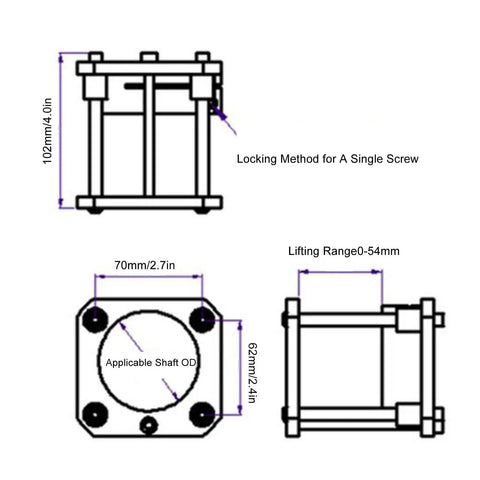 Router Lift Base Kit For Precision Woodworking, Aluminum Table Insert Plate With 0-54mm Height Adjustment, Easy Clamping, Pro Grade Durable Alloy Build For Small Trim Routers And DIY Workshops. diagram