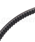 Close-up of Go Kart Torque Converter Belt Forty Series Replacement Reinforced Drive Belt with ribbed texture for durability.
