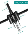 Seimneire adjustable hole saw side view, black, 1-3/16 to 11-3/4 in range for drywall, wood, plaster