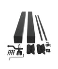 Top Shelf 36 Inch Aluminum Pool Fence Gate Kit With Rugged Hinges And Solid Hardware Slick Matte Black Finish installation components.