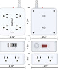 Zero Outlet Wars Boss Ready Surge Protector Power Strip with 8 Widely Spaced Outlets and Braided 5Ft Extension Cord visible from multiple angles.