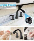 8 Inch Widespread Two Handle Bathroom Faucet In Oil Rubbed Bronze, Solid Brass Lavatory Faucet For 3 Hole Sinks, aerated stream
