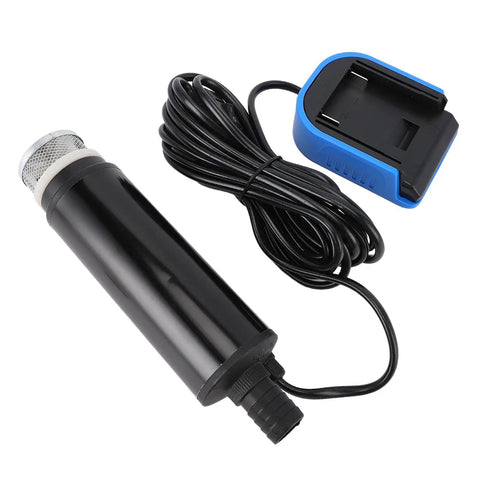 Smooth Operator Cordless Submersible Sump Pump For Quick Pool Cover Drainage And Basement Flooding Recovery Delivers A Knockout 500 Gallons Per Hour Output With Solid Sixteen Feet Of Lift Capacity For Backyard Jobs, showing the pump and battery.