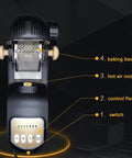 Fresh Batch Game Changer Home Coffee Roaster With Smooth Hot Air Flow showing control panel and hot air nozzle.