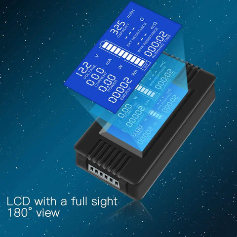 Battery Monitor Meter With 0 To 200V 0 To 300A Range For Solar RV And Car Nine In One Digital LCD Multimeter with 180° view display