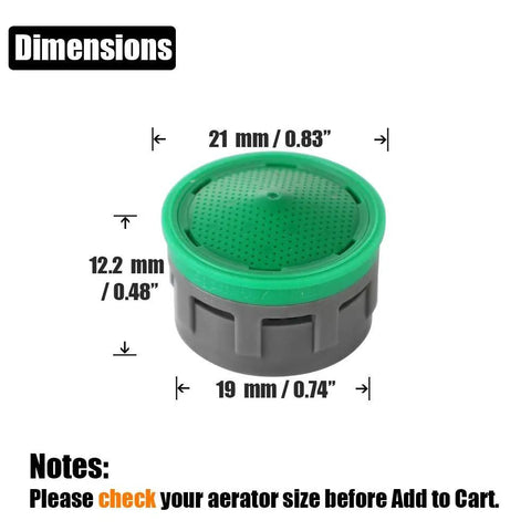 Must Have 1.5 GPM Faucet Aerator Replacement Pack With Flow Restrictor Inserts For Kitchen And Bathroom, 5 Pack FAN15P5 dimensions