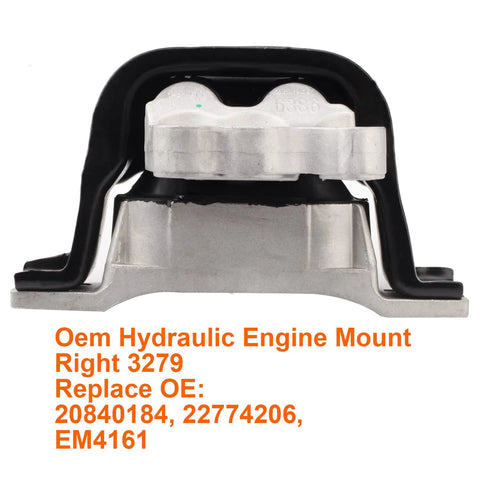 Front view of OEM hydraulic engine mount right 3279, replacement OE 20840184, 22774206, EM4161 for 2010-2017 Captiva Equinox Terrain 2.4L.
