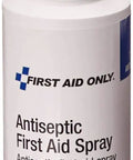 Antiseptic Spray For Minor Cuts And Scrapes, 4-Ounce Pump Bottle, Easy On-The-Go First Aid Essential, Sprays Germ-Fighting Solution To Clean Wounds, Great As A Kit Refill Or Standalone Care. Front view of spray bottle.