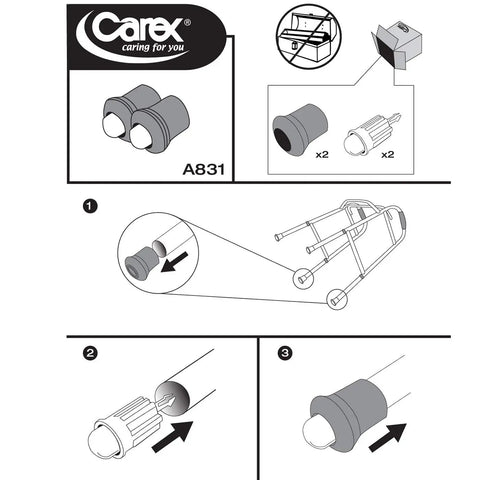 Auto Brake Walker Glides For Seniors And Adults, Universal Fit Replacement Tips For Back Legs, Rubber Feet Sliders For Rollators On Carpet, Floor, And Sidewalk, Easy Installation, Safer Navigation, Quiet Glide
