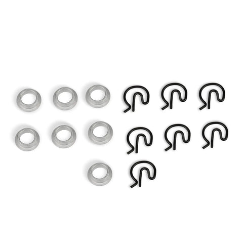 Heavy Duty Steel Shifter Bushing Kit With Clips For Competition Plus 4 Speed And MasterShift 3 Speed Manual Transmissions Includes 7 Bushings And 7 Clips Part 3327302 New With 1 Year Warranty, seven bushings and clips