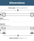 Francisco 10 Pack Cabinet Pulls 3 Inch Hole Center Handles Champagne Bronze Hardware dimensions diagram