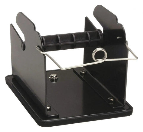 Solder Reel Stand With Smooth Feed For Easy Spool Dispense No Fuss Black Holder For Electronics DIY And Pro Builds Keeps Solder Wire Neat And Ready Durable Stand For 611 1 Reels, black metal frame with wire holder.