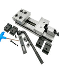Heavy Duty Quick Action Industrial Vise Delivering Killer Parallel Grip For Secure Clamping On Mini Cnc Milling Machines And Straight Up Reliability On Any Workbench, showing vise and accessories.