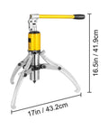 Hella Tough 15 Ton Hydraulic Gear Puller Kit with adjustable jaws, 17in length, for extracting automotive components.