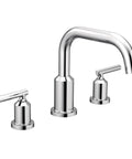 Gibson Chrome Two-Handle Deck Mounted Modern Roman Tub Faucet T961 with M-Pact Valve Compatibility, sleek chrome design 