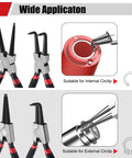 4 Pack 7 Inch Snap Ring Pliers Set With Storage Pouch Heavy Duty Internal And External Circlip Pliers Kit With Straight And Bent Jaw