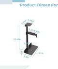 Tough As Nails Under Desk CPU Bracket dimensions shown with height and width measurements in inches and solid steel material.