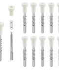 12 Pack Window Screen Plunger Latch Set With Aluminum Pins Springs And White Caps, metal latch pins and springs for window installation.