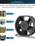 110V 120V Axial Cooling Fan With Beefy Airflow And High Speed Dual Ball Bearings 172mm x 150mm x 51mm for ventilation use