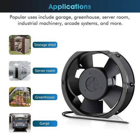 110V 120V Axial Cooling Fan With Beefy Airflow And High Speed Dual Ball Bearings 172mm x 150mm x 51mm for ventilation use