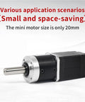 Beefy Heavy Duty Nema 8 Stepper Motor With Planetary Gearbox 50N Load 0.05 To 2Nm Range Variable Gear Ratios side view