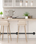 10 Ft Industrial Black Pipe Handrail For Stairs Wall Mount Kit 1.3 Inch Diameter Grab Bar Rail installed in kitchen for support