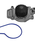 Fresh Coolant Water Pump for 1985 1986 1987 Honda Engine Replacement Parts with blue gasket and metal impeller.