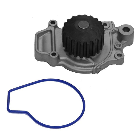 Fresh Coolant Water Pump for 1985 1986 1987 Honda Engine Replacement Parts with blue gasket and metal impeller.