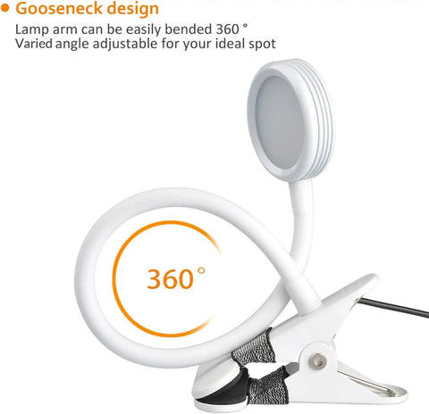 Top Shelf Clip On Reading Light With Bendy Gooseneck For Desks And Bed Rails, Slay Your Setup With Cozy LED Glow Perfect For Lazy Nights Or Fast Study Grind At Home