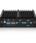 J4125 Micro Firewall Router With Quad 2.5 Gb Ethernet And 16 Gb Ram Packing 512 Gb Storage In A Quiet Fanless Frame, showing back with ports.
