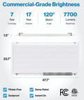 Premium 2 Pack Led Ceiling Panels 2x4 Flush Mount Light Fixtures With Triple CCT Adjustable Color Temperature And Smooth Zero To Ten Dimming showing specifications and dimensions.