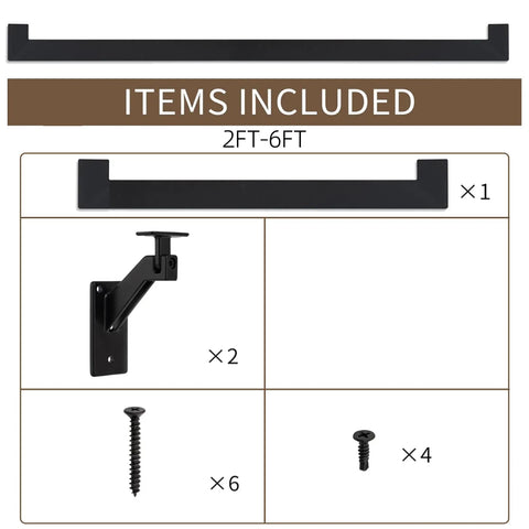 Step Up Your Game With This Four Foot Aluminum Handrail Kit For Indoor And Outdoor Stairs Featuring Hella Tough Matte Black Finish quick snap brackets and parts included.