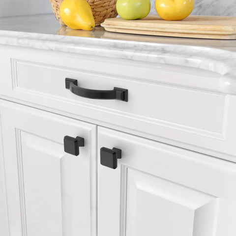 10 Pack Matte Black Cabinet Pulls, 3 Inch 76mm Hole Centers, Arch Style Handles For Kitchen Cabinets, Bathrooms, Dresser And Drawer
