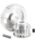 Heavy Duty Metal Synchronous Belt Pulley Gear Set Slick Timing Wheels Direct Swap Parts For CJ0618 Mini Lathe with two aluminum pulleys.