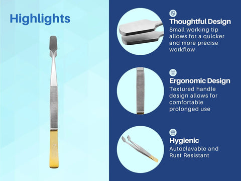 Tissue Membrane Holding Tweezers With Flat Tip Stainless Steel Forceps For Pro Grade Microsurgical Dental Medical And Laboratory Precision Handling Delicate Membranes, textured handle