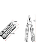 12-in-1 Folding Multitool Pliers With Pipe Grip, Go-To Stainless Steel Build, Replaceable Screwdriver Bits, Safety Lock, Saw Blade, and Hard Case dimensions