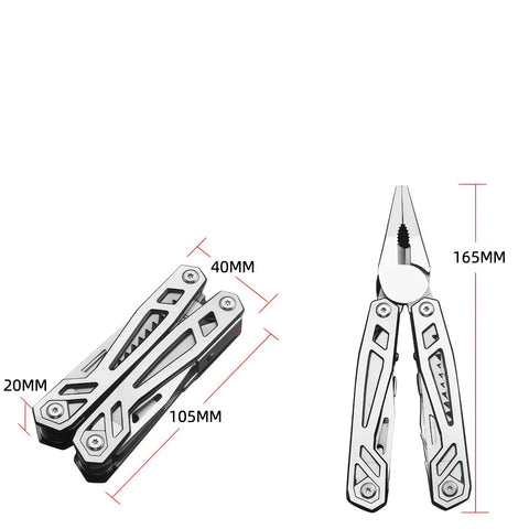 12-in-1 Folding Multitool Pliers With Pipe Grip, Go-To Stainless Steel Build, Replaceable Screwdriver Bits, Safety Lock, Saw Blade, and Hard Case dimensions