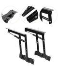Two Pack Lift Up Table Hinges With Pneumatic Lift Smooth Soft Opening For Lift Top Coffee And Tea Tables in black metal