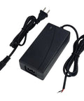 AC/DC power adapter, 12V DC 5A output, 100–240V input, output lead wires for 12V actuator or motor.