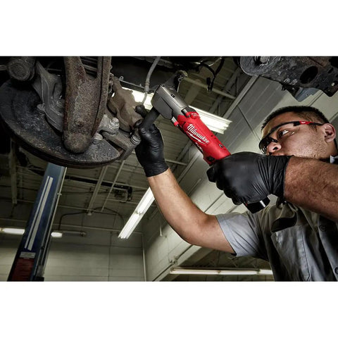 Mechanic using M12 Fuel Half Inch Right Angle Impact Wrench Kit With Powerstate Brushless Motor Delivers Up To 298 Nm Of Torque