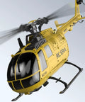 Advanced RC Helicopter C180 Style Flybarless 6CH with dual brushless motors, showing three-speed adjustment capability.