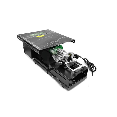 Heavy Duty 1950 Watt Bench Grinder For Jade Polishing And Gemstone Cutting Featuring Variable Speed Control and Badass Lapidary Beast Performance, showing motor and base.