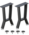 Heavy Duty Metal Table Legs 28 Inch High 20 Inch Wide Set Of 2 Black T Shape With Adjustable Feet Up To 330 LB Industrial Modern DIY Iron Desk Legs