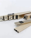 Solid Steel Cabinet Drawer Slides With Smooth Silent Glide Side Mount Full Extension Table Rails shown with snap lock features.